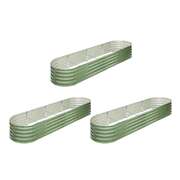 3x Garden Bed 320x80x42cm Planter Box Raised Container Galvanised Green