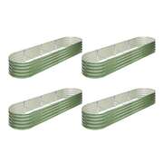 4x Garden Bed 320x80x42cm Planter Box Raised Container Galvanised Green