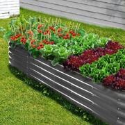 Galvanised Raised Garden Bed Steel Vegetable Planter 320X80X42CM