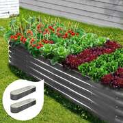 2X Garden Bed Galvanised Garden Bed 320X80X42CM