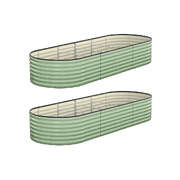 2x Garden Bed 240x80x56cm Planter Box Raised Container Galvanised Green