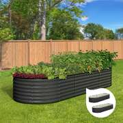 2-Pack Galvanised Steel Garden Beds 240x80x56cm Heavy-Duty Planters