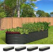 Garden Bed 240X80X56cm Galvanised Steel 4pcs