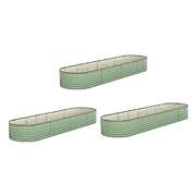 3x Garden Bed 320x80x56cm Planter Box Raised Container Galvanised Green
