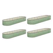 4x Garden Bed 320x80x56cm Planter Box Raised Container Galvanised Green