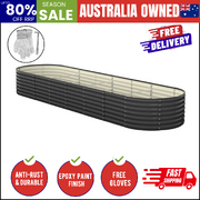 Garden Bed 320X80X56cm Galvanised Steel 4pcs