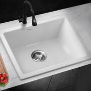 Kitchen Sink 55x45cm Granite Stone Sink Laundry Basin Single Bowl White