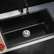 Kitchen Sink 70x45cm Granite Stone Sink Laundry Basin Single Bowl Black