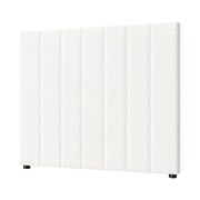 Bed Frame Headboard King Single White Boucle