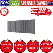 Bed Frame Headboard Double Queen King Size Head Bedhead Grey Velvet
