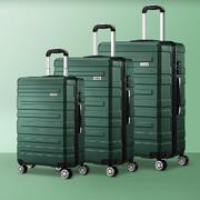 3PCS Luggage Suitcase Trolley Set Travel TSA Lock Storage Hard Case Green