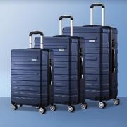 3PCS Luggage Suitcase Trolley Set Travel TSA Lock Storage Hard Case Navy