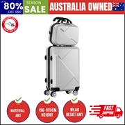 2PCS Luggage Set TSA Lock Hard Case Silver