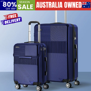 2PCS Luggage Suitcase Trolley TSA Lock Carry On Hard Case Navy