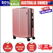 28" Luggage Suitcase Trolley Set Travel TSA Lock ABS Case Pink