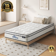 Boucle King Single Mattress Memory Foam Pocket Spring Euro Top