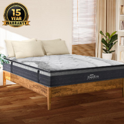 King Mattress Breathable Spring Euro Top Natural Latex Foam 36cm 7 zone