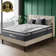Queen Mattress Breathable Spring Euro Top Natural Latex Foam 36cm 7 zone