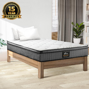 Single Mattress Bed Spring Mattress 4D Mesh Fabric Euro Top Medium 22cm