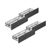 Trundle Drawers With Wheels For Bed Frame Metal Storage Grey Set Of 4