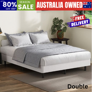 Metal Bed Frame Fabric Cover 191x137x34cm