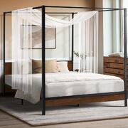 Metal Canopy Bed Frame Double Size Beds Platform