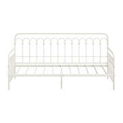 Metal Daybed Frame Single Size Sofa Bed Steel Slat Beige