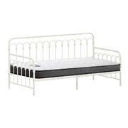 Metal Daybed Frame Single Sofa Bed with 13cm Mattress - Beige