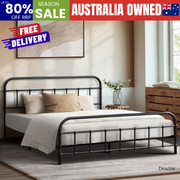 Metal Bed Frame Double Vintage Black | EXTG