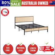 Metal Bed Frame King Size Beds Base Platform Rattan