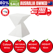 Side Table Terrazzo Concrete White
