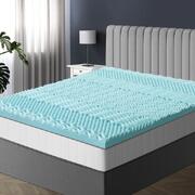 King Single 8CM Memory Foam Mattress Topper Cool Gel Bed Bamboo Cover 7-Zone