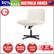 Mid Back Office Chair Wide Seat Sherpa White