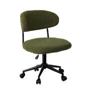 Armless Office Chair Mid Back Wide Swivel Desk Chair Green Computer Workstation Seating