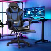 Deluxe Racing Chair: Massage, Footrest, and Premium Leather