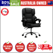 Massgae Office Chair Computer Racer PU Leather Seat Recliner Black
