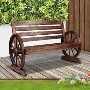 Roll into Relaxation: Wooden Garden Bench Wagon Chair