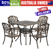 Outdoor Dining Set Aluminium Bronze 90x90x75cm