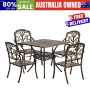 Outdoor Dining Set Cast Aluminium 90x90x75cm