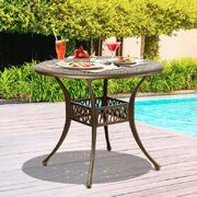 Garden Table Bronze Cast Aluminium Outdoor Patio Dining Side Table 75cm
