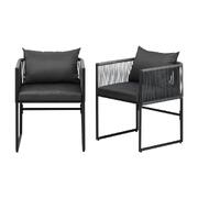 Outdoor Dining Chairs Furniture 2 Piece Lounge Patio Garden Set Grey