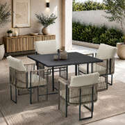 Outdoor Dining Set Black 100x100x74cm