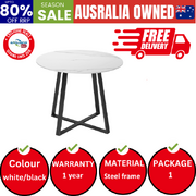 90cm Outdoor Dining Sintered Stone Table Patio Furniture Bistro Set Black