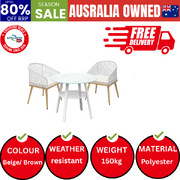 3PCS Outdoor Dining Setting Table w/Storage Shelf Patio Furniture Set