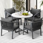 5PCS Outdoor Dining Set Table&Lounge Chair