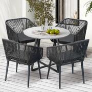 5x Outdoor Dining Set Sintered Stone Table Bistro Set