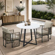 Outdoor Dining Set White 90x90x73cm