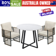 Outdoor Dining Set White 90x90x73cm
