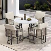 Outdoor Dining Set White 90x90x73cm