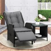  Outoodr Recliner Chair & Table Sun Lounge Outdoor Furniture Patio Setting